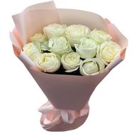 A bouquet of 11 white roses
