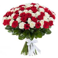 101 red and white rose