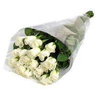21 imported white roses