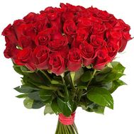 Букет из 55 красных импортных роз
