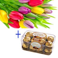11 тюльпанов и конфеты