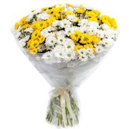Букет цветов из 21 хризантемы