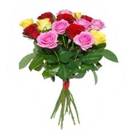 15 multicolored roses