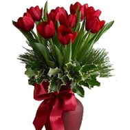 A bunch of flowers from tulips to New Year