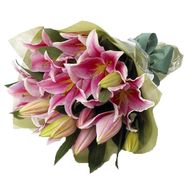 Букет цветов из 5 розовых лилий