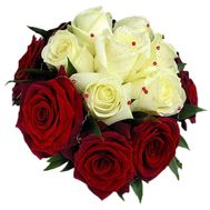 17 multicolored roses