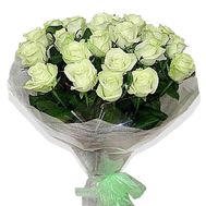 Bouquet of 25 white roses decorated