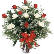 Bouquet of roses and fir-trees - Christmas tree