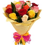 17 multicolored roses