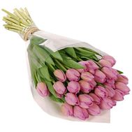 Букет из 35 розовых тюльпанов