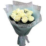 11 white roses with perfection