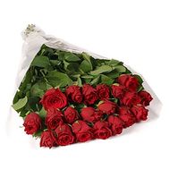 21 red imported roses