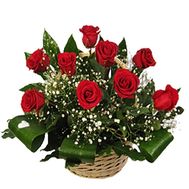 Корзина цветов из 11 роз