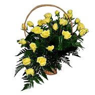 Корзина цветов из 25 роз