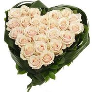 A composition of 27 white roses