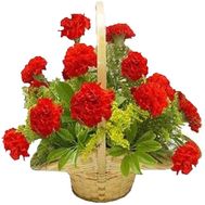 Basket of flowers from 17 carnations