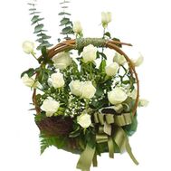 Корзина цветов из 15 роз