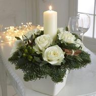 Christmas composition from flowers