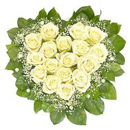 Heart of 17 white roses