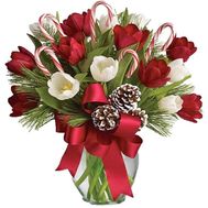 Tulips for the New Year with branches ate