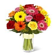 Букет из 9 роз, 8 гербер