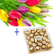 15 тюльпанов и конфеты