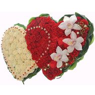 VIP композиция из 146 роз и 3 орхидей (или лилий)