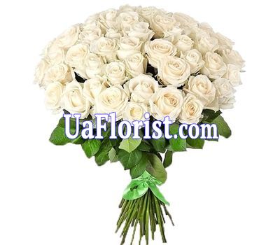 Snow White bouquet of 55 white roses