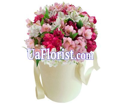 Коробка с альстромериями Коробка с альстромериями