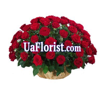 Большая корзина из 51 розы Большая корзина из 51 розы