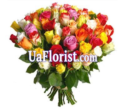65 разноцветных роз 65 разноцветных роз