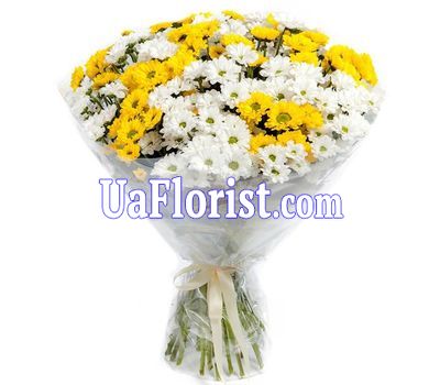 Букет цветов из 21 хризантемы