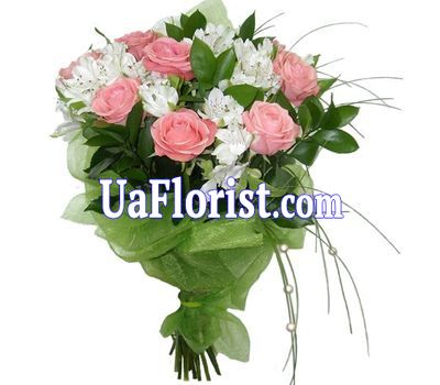Bouquet of 9 roses and 10 alstroemeriums