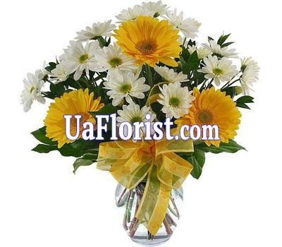 Bouquet of 3 gerberas and 6 chrysanthemums
