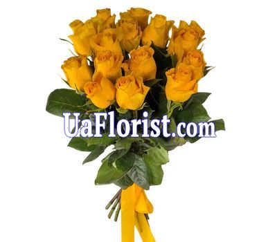 A bouquet of 13 yellow import roses A bouquet of 13 yellow import roses