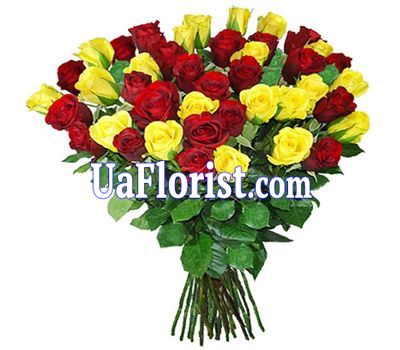 45 разноцветных роз