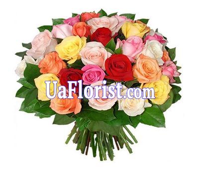 31 разноцветная роза