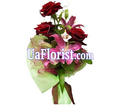 3 roses and lilies 3 roses and lilies