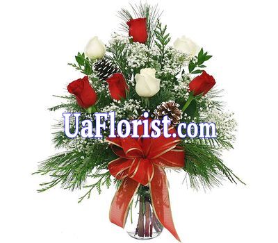 Bouquet of roses on the New Year