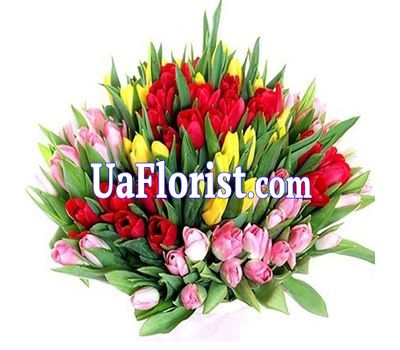 VIP букет из 101 тюльпанов VIP букет из 101 тюльпанов