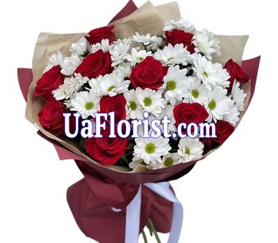 Bouquet of 13 roses and 3 chrysanthemums Bouquet of 13 roses and 3 chrysanthemums