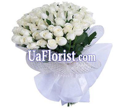 Букет из 41 белой импортной розы Букет из 41 белой импортной розы