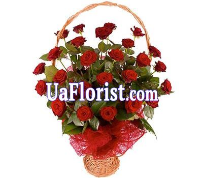 Basket of 25 roses flowers Basket of 25 roses flowers