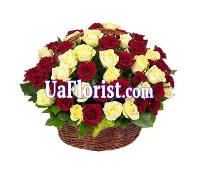 Корзина цветов из 51 розы Корзина цветов из 51 розы