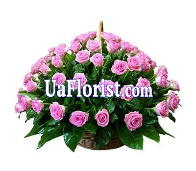 Корзина цветов из 75 роз Корзина цветов из 75 роз