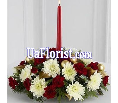 Christmas composition with a candle