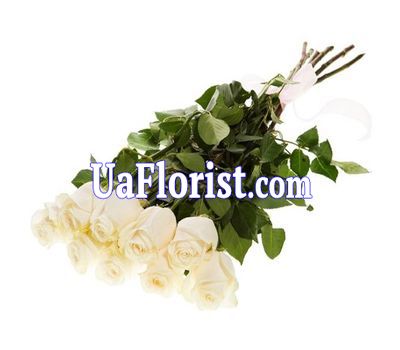 Букет із 9 білих імпортних троянд Букет із 9 білих імпортних троянд