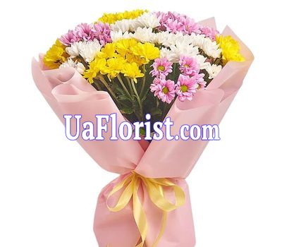 Букет квітів 11 ромашкоподібних хризантем Букет квітів 11 ромашкоподібних хризантем