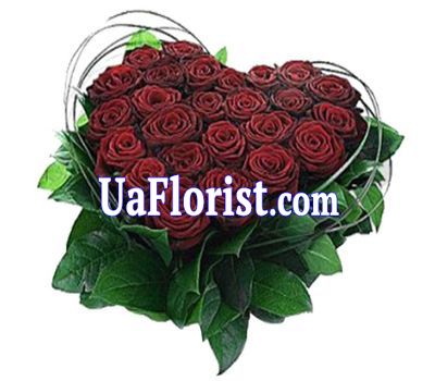Heart of 25 red roses