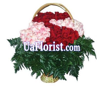 Корзина цветов из 101 розы Корзина цветов из 101 розы